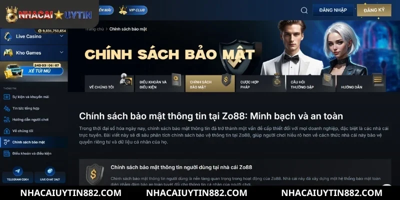 Bảo mật đa tầng giúp người chơi an tâm tuyệt đối tại ZO88
