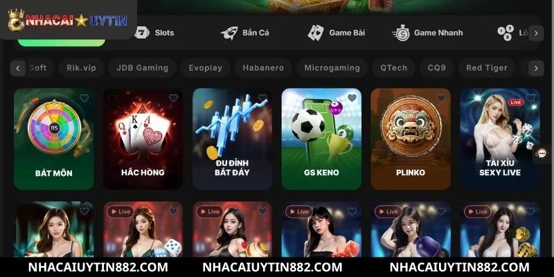 Các sảnh game hấp dẫn và đa dạng hiện nay