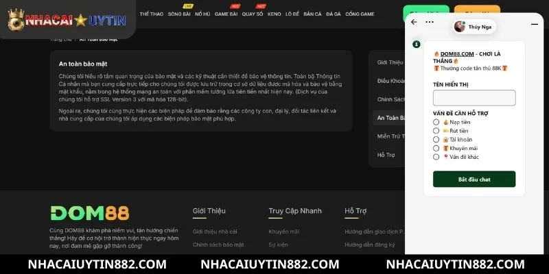 Công nghệ bảo mật tối tân giúp người chơi an tâm tại DOM88
