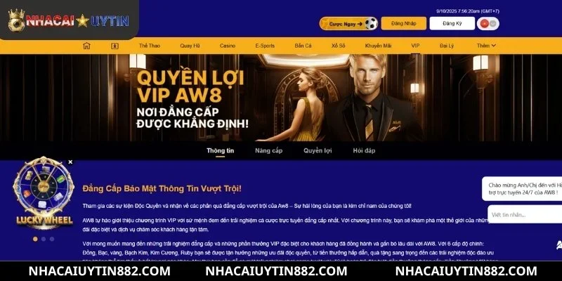 Quyền lợi hội viên VIP đặc biệt tại nền tảng AW8